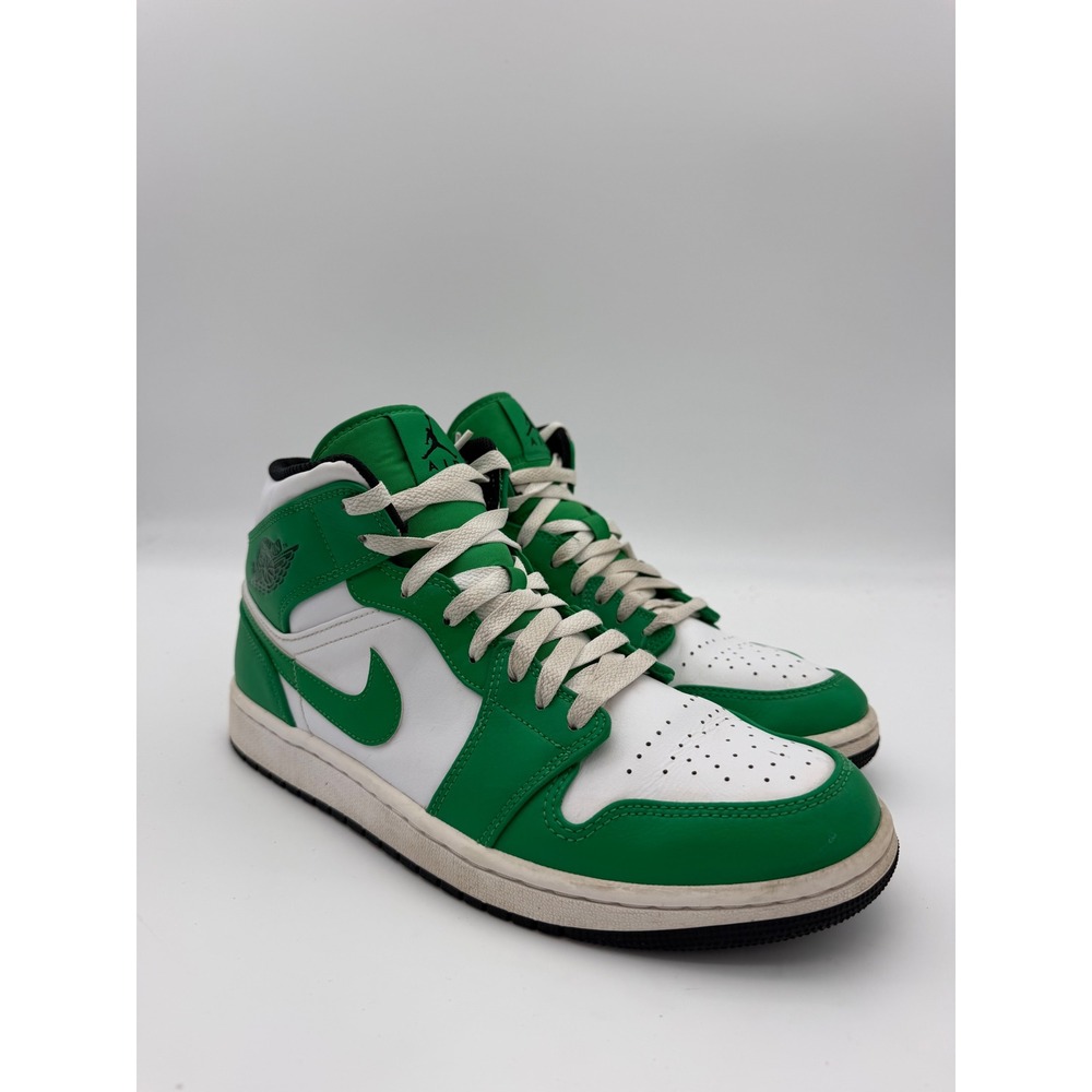 Nike Air Jordan 1 Mid Lucky Green White Mens Sneakers DQ8426-301 Size 9.5